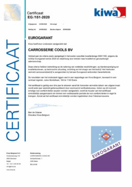 Kiwa - Carrosserie Cools - Certificate_K-0200451